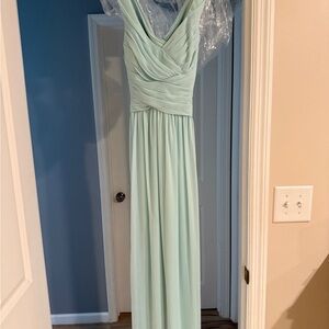 David's Bridal Light Green Maxi Dress